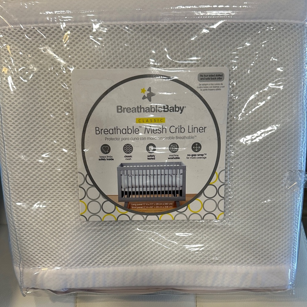 White Mesh Crib Liner